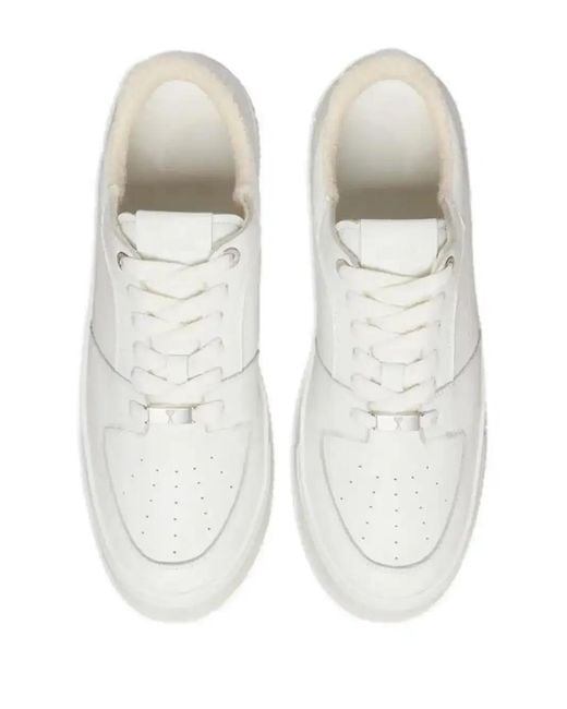 AMI White Arcade Lace-Up Leather Sneakers