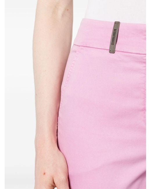 Peserico Pink Schmale Cropped-Hose