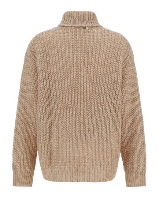 Pull Côtelé À Col Roulé Herno en coloris Natural