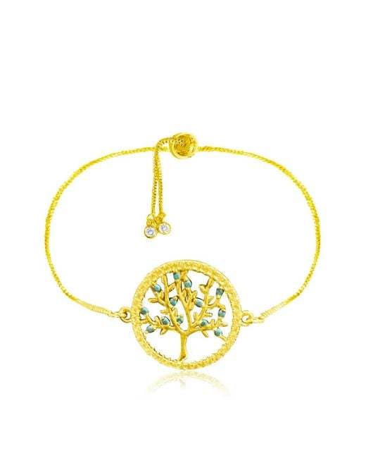 Hzmer Jewelry Metallic Parijat Tree Crystal-Embellished Bracelet