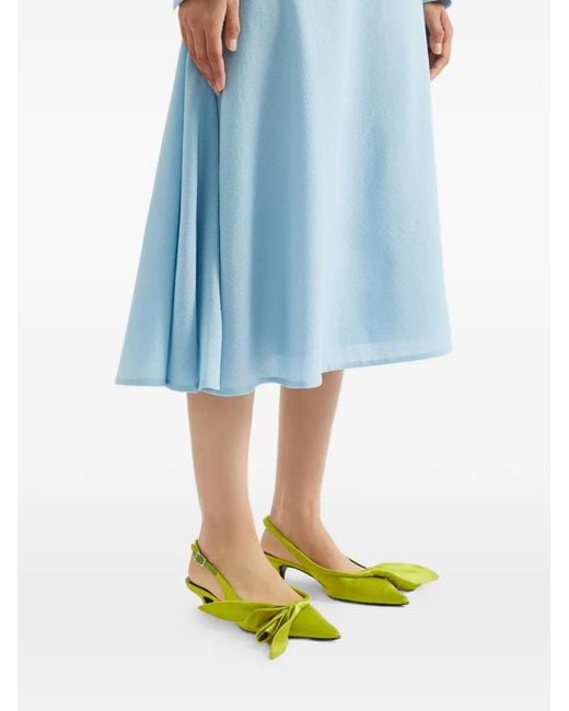 Erdem Blue Draped Midi Skirt