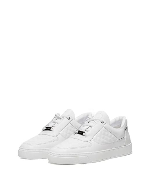 Leandro Lopes White Faisca Quilted-Pattern Sneakers