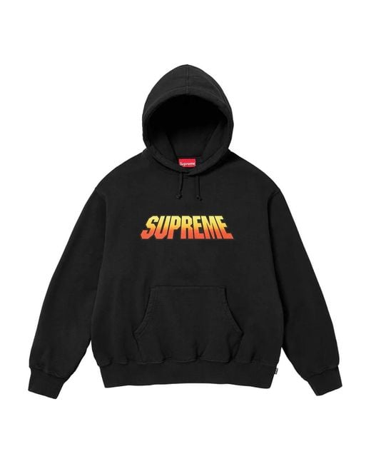 Supreme Black Logo-Print Hoodie for men