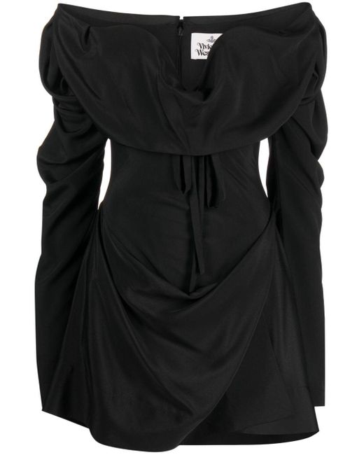 Vestido corto estilo corsé con manga larga Vivienne Westwood de color Black