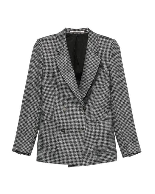 Tagliatore Gray Houndstooth Single-Breasted Blazer