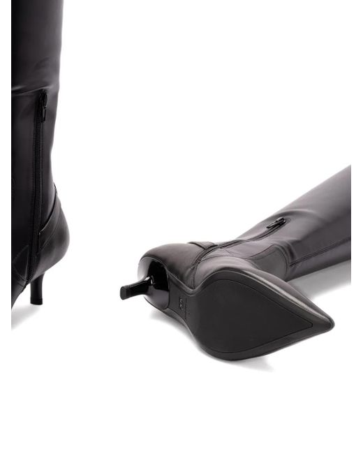 Pinko Black Knee-High Boots With Pointed Toe