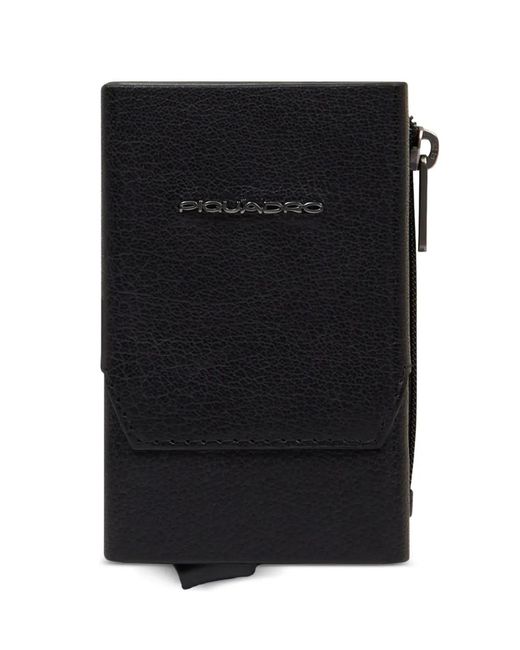 Piquadro Black Solm Pop-Up Wallet for men