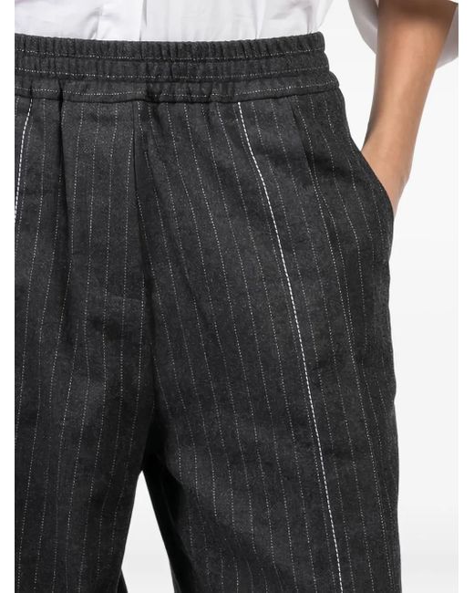 Isabel Benenato Black Pinstriped Trousers