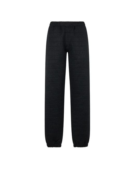 Moschino Black Logo-Jacquard Track Pants