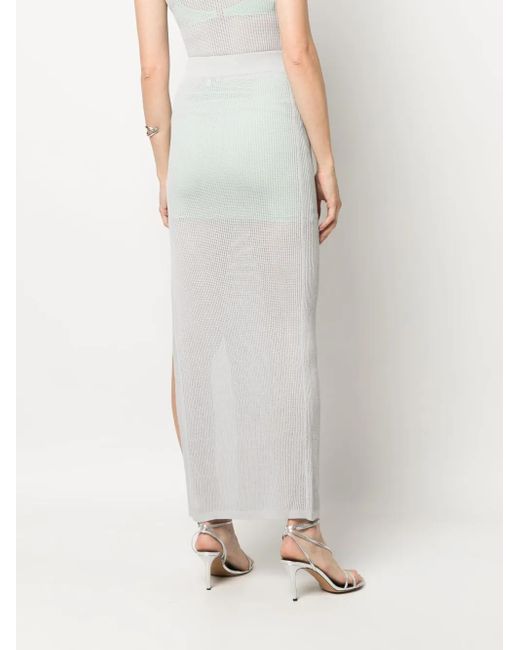 Patrizia Pepe Gray Knitted Maxi Skirt