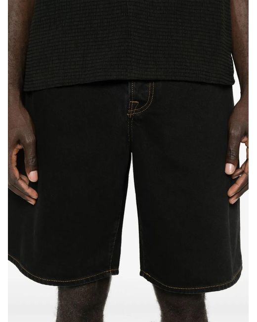 Stussy Black Classic Five-Pocket Denim Shorts for men
