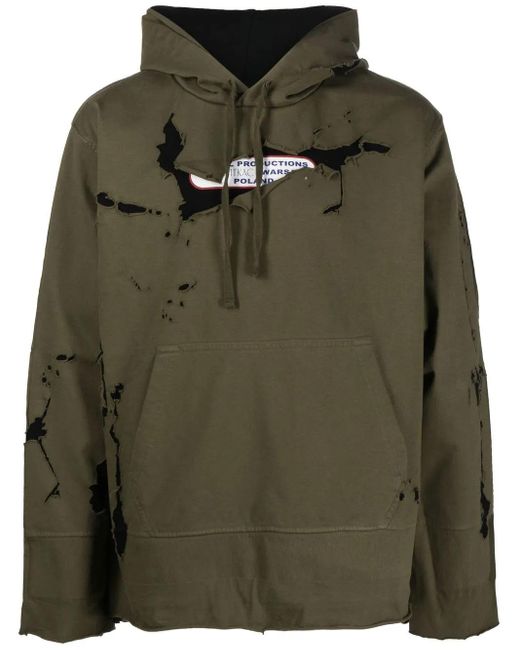 DIESEL Green Hoodie Mit Farbklecks-Print