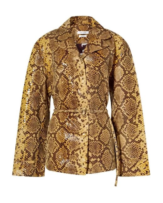 Saks Potts Metallic Lisbet Snakeskin Belted Jacket