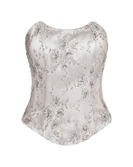 ALEXIA & ANTONIA Natural Embellished Top