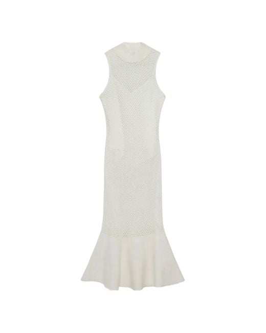 Jonathan Simkhai White Daxton Mesh-Knit Dress