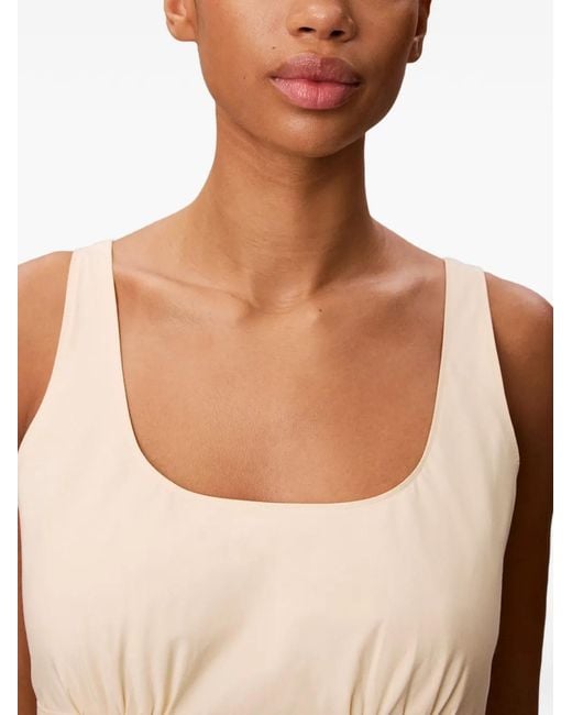 Calvin Klein White Ruched-Bust A-Line Midi Dress