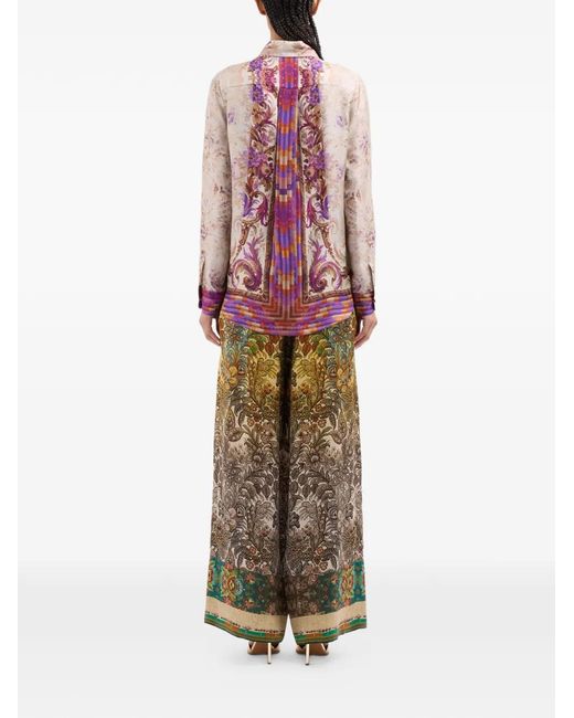 Pierre Louis Mascia Pink Aloe Floral Long-Sleeve Shirt