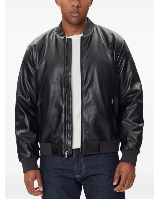 Calvin Klein Black Veste Bomber À Bords Côtelés for men