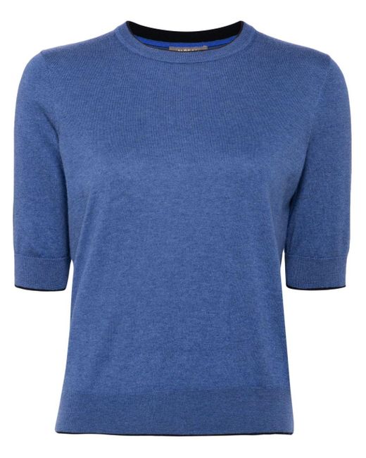 N.Peal Cashmere Blue Fine-knit T-shirt