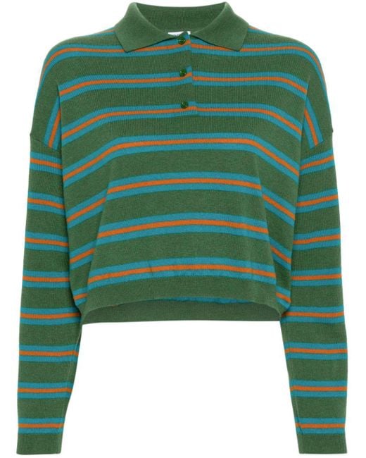 Loewe Green Striped Wool Jumper