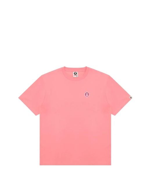 Aape By A Bathing Ape Pink Appliqué T-Shirt for men
