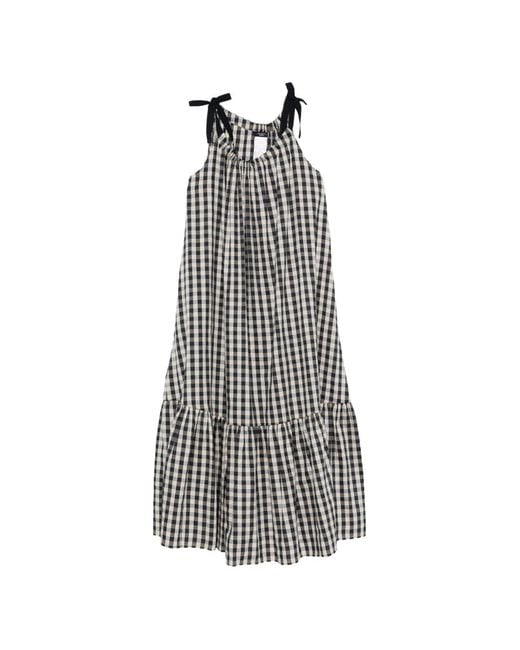 Weekend by Maxmara White Gingham-Check Tiered Dress