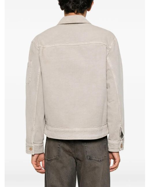 A.P.C. Natural Zip-Up Corduroy-Collar Jacket for men