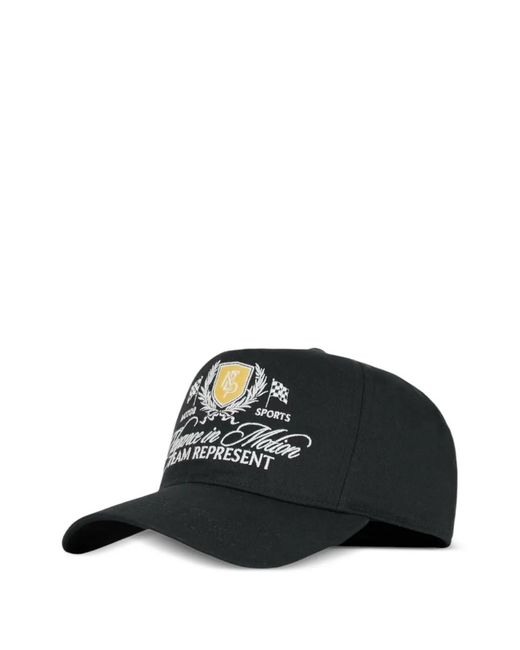 Represent Black Embroidered Snapback Cap for men