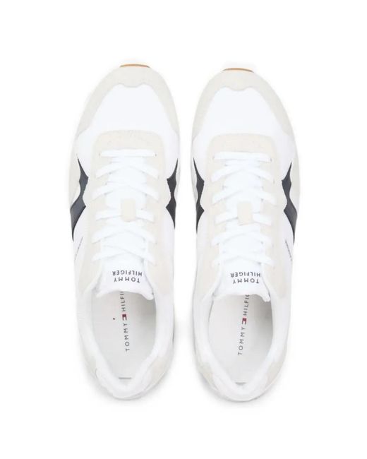 Tommy Hilfiger White Runner Icon Mix Sneakers for men