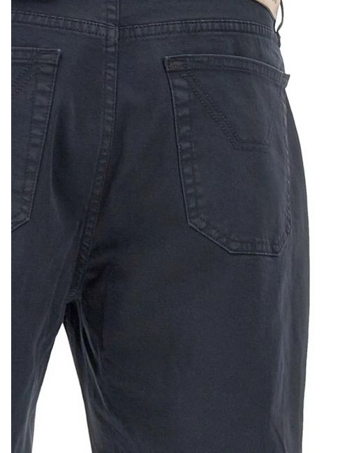 Jeckerson Blue Five-Pocket Logo-Patch Trousers for men