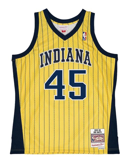 Mitchell & Ness Yellow Indiana Pacers Rik Smits Hardwood Classics Swingman Jersey for men