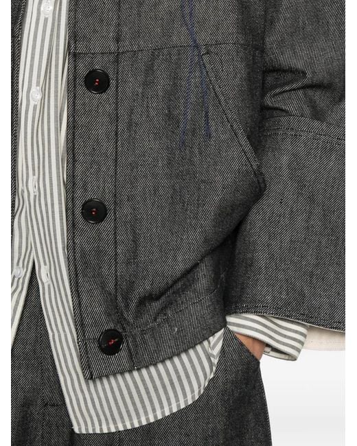 SOH Gray Brooch-Detail Jacket