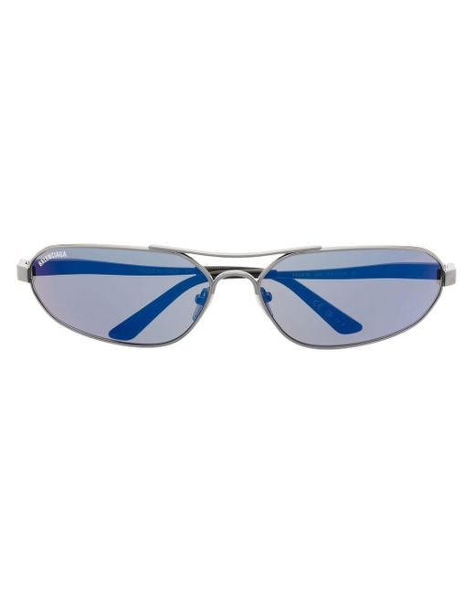 Balenciaga Tinted Round-frame Sunglasses in Blue | Lyst