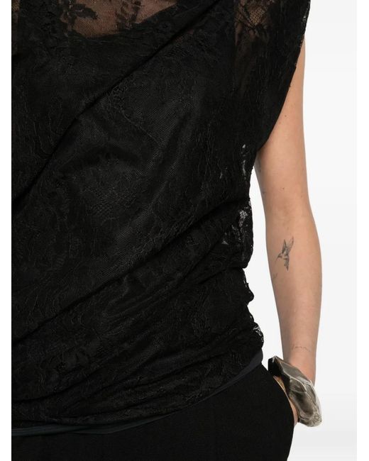 Sportmax Black Lace Sleeveless Top