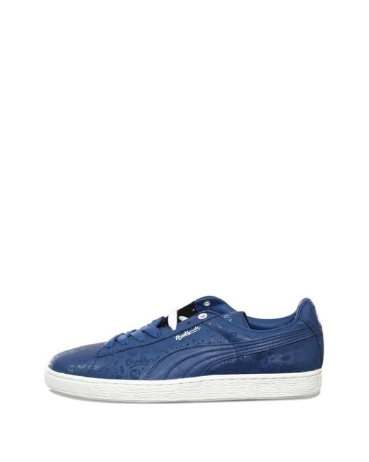 PUMA Blue Sophia Chang Basket Classic Print Low-Tops Sneakers for men