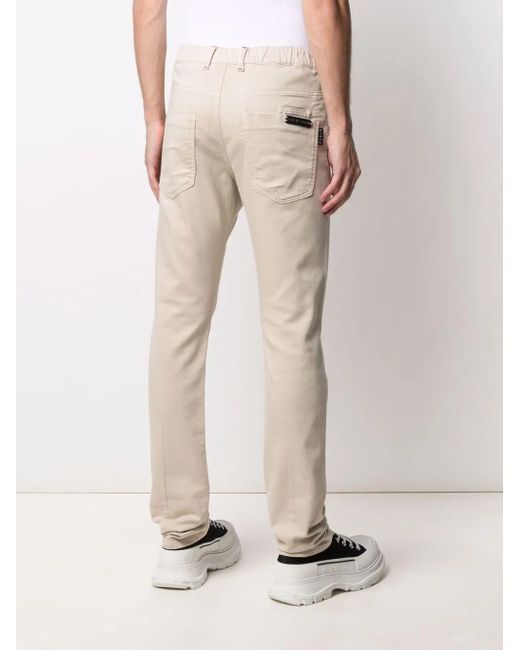 Philipp Plein Natural Elasticated-Waist Straight-Leg Jeans for men