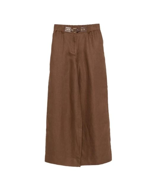 Maje Brown Buckle-Closure Trousers