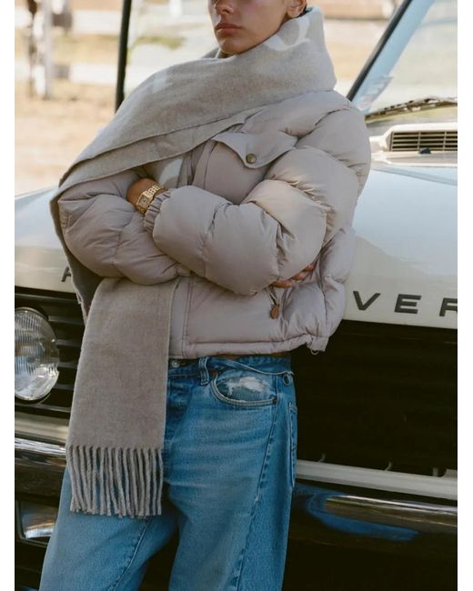 Sporty & Rich Natural Fringed Scarf