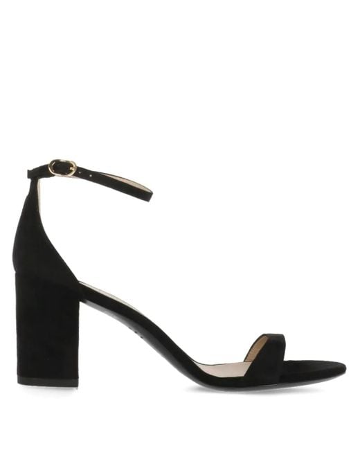 Sandalias con tacón cuadrado de 70 mm y tira en el tobillo Stuart Weitzman de color Black