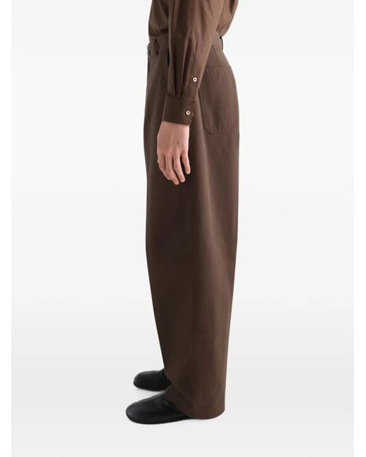 Lemaire Brown Barrel Pants for men