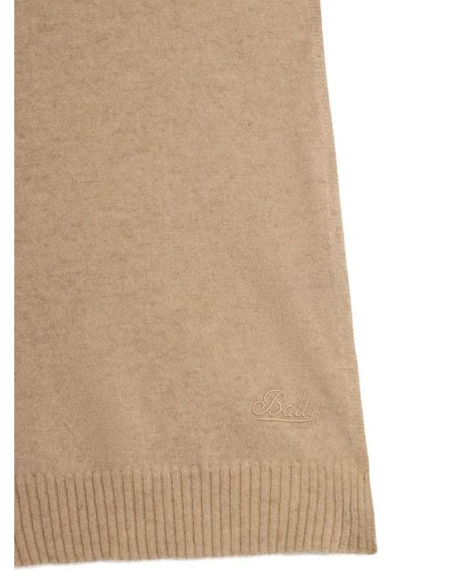 Bally Natural Logo Plain-Knit Scarf