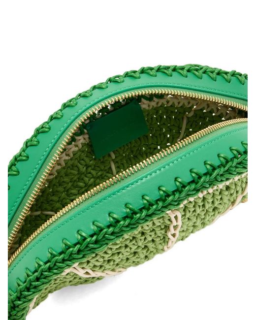 Chloé Green Crochet-Knit Clutch Bag