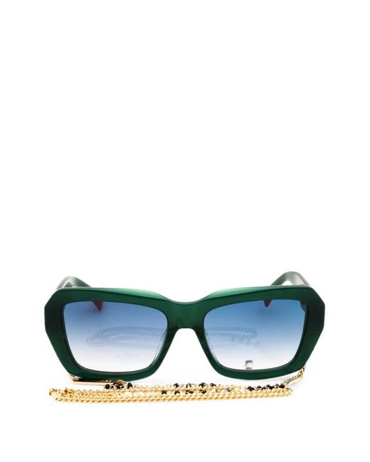 Missoni Blue Rectangular-Frame Sunglasses