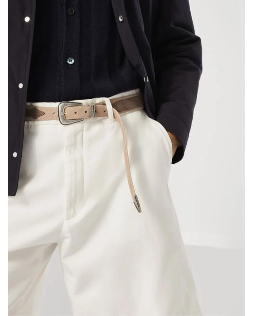 Brunello Cucinelli White Leather Belt for men