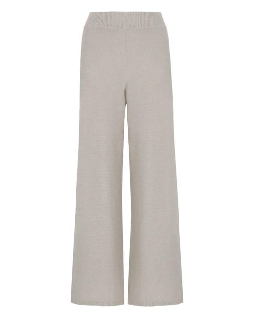Panicale Gray Elasticated Sequin-Embellished Pants