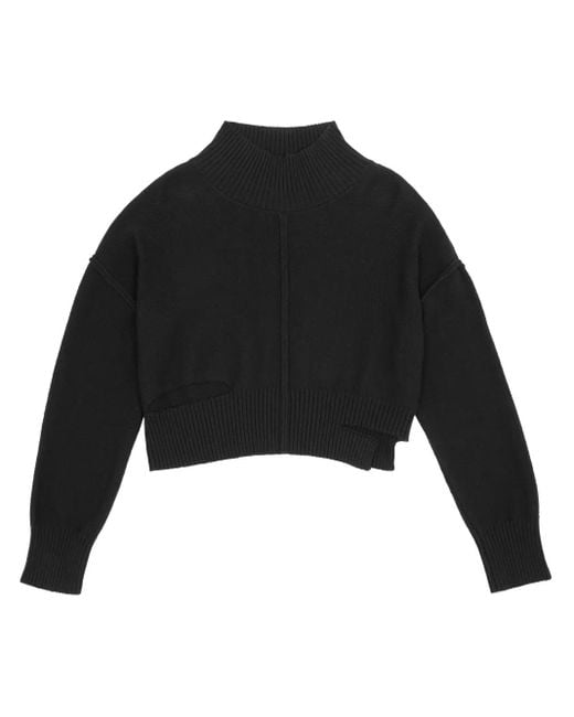 MM6 by Maison Margiela Black High-Neck Cut-Out Jumper