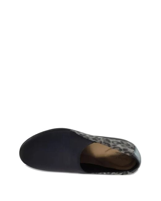 Clarks Black Leopard Print Wedge Sandals