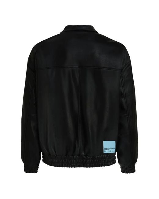 Karl Lagerfeld Black X Pietro Terzini Faux-Leather Jacket for men