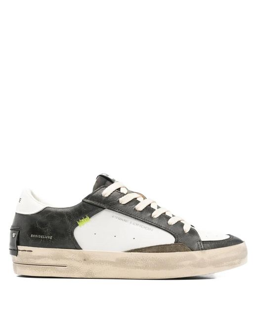 Crime London White Leather Sneakers for men
