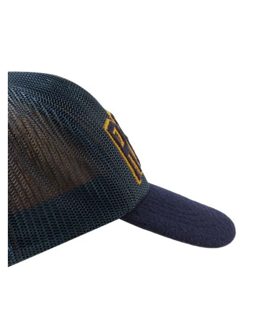 RRL Blue Logo-Detail Mesh Cap for men